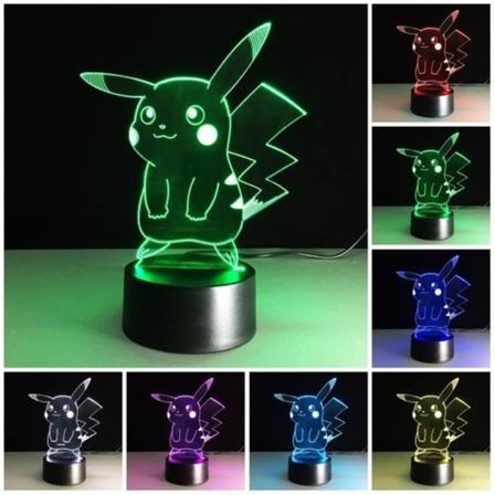 3D LED nattlys, 7 farger gradvis endring berøring bryter USB bordlampe