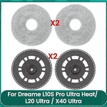 Udskiftningsmoppepuder og -plader til Dreame L10S Pro, L20, X40 Ultra robotstøvsuger