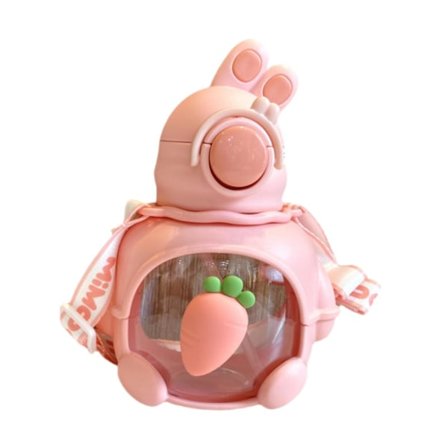 Kanin Drikkeflaske for Barn 690ml Søt Drikkeflaske for Gutter og Jenter Barn Rosa