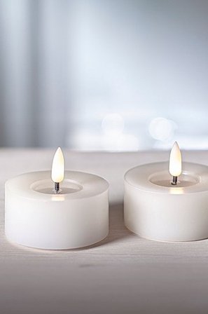 Jotex - Batteriebetriebenes Teelicht ø 7 Cm Im 2er-pack Weiß - FLOW - Kaufe Batterielicht bei Jotex