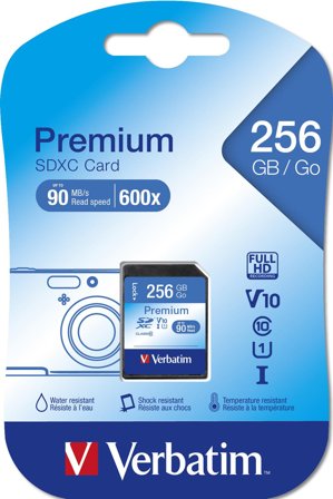 Verbatim Premium - flashminnekort - 256 GB - SDXC UHS-I