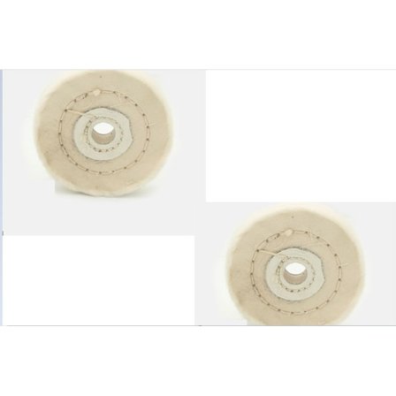 Små poleringshjul i hvitt perleduk, bomullsduk, 2 stk (3 tommer (75 mm) hull 4 mm)