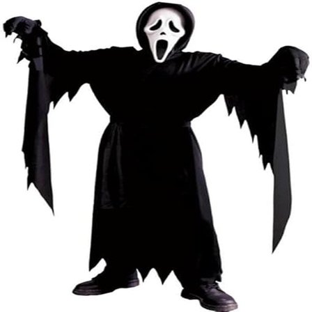 Scream Ghostface Børnekostume + Handsker Drenge Halloween Horror Film Udklædning