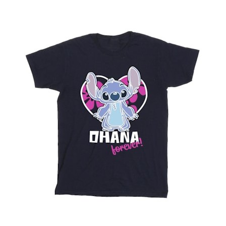 Disney Girls Lilo And Stitch Ohana Forever Heart Bomull T-shirt