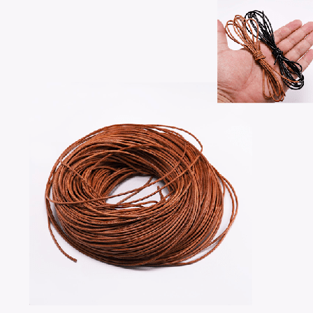 10 meter voksbehandlet nylon snor til DIY armbånd, smykkefremstilling og håndværk - Khaki