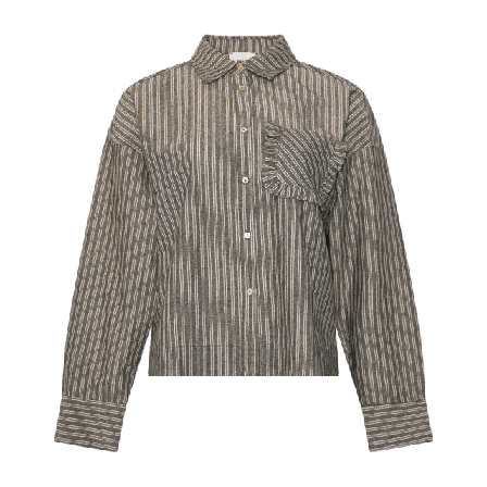 Tiffany Hansina, Shirt - Deepest Grey Stripe Blusar Dam Grå M/L