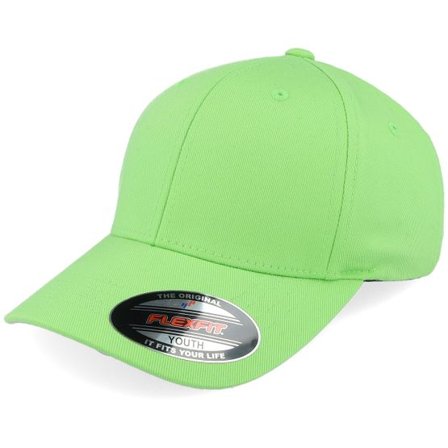 Flexfit - Grön flexfit Keps - Kids Wooly Combed Fresh Green Flexfit @ Hatstore