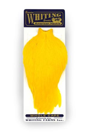 Whiting American Rooster Cape White dyed Yellow