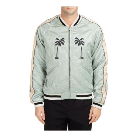 Palm Angels, Life is Palm Bomber jacket Blauw, Heren, Maat:L