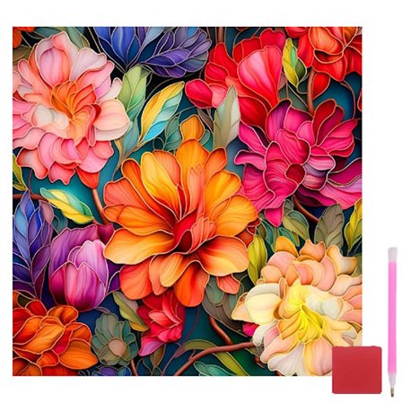 Diamond Art Kits til voksne, Diamond Painting Kits til voksne 5D DIY Fuld Drill Diamond Dots til gavevægdekoration og afslapning Gem Arts Blomster