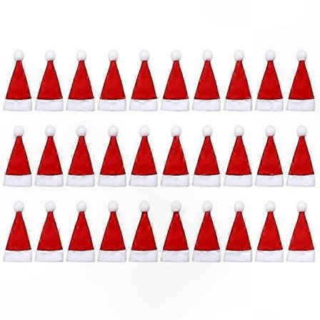 30-pak Mini Julemandshatte til Kopper, Flasker og Bestikholdere Julepynt Tilbehør[D]