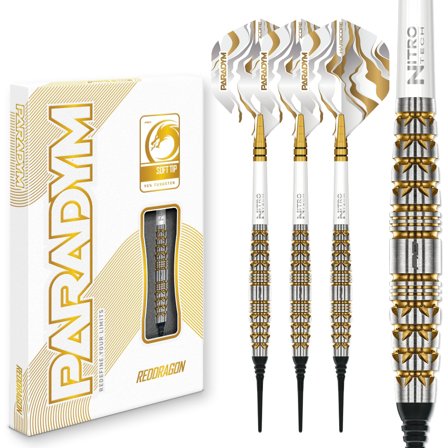 Red Dragon Darts Red Dragon Paradym Soft Tip Darts – Gold & Silver Torpedo Darts 18g