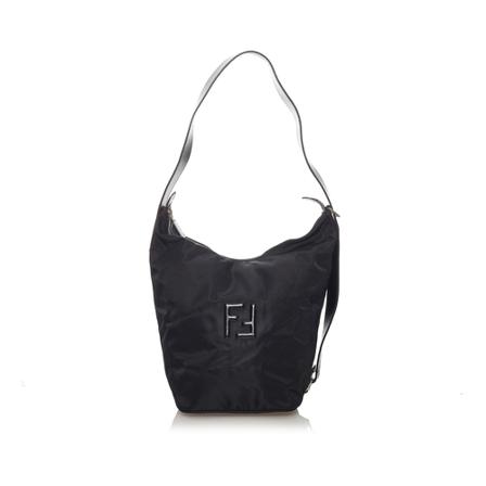 Fendi Vintage, Pre-owned Nylon Shoulder Bag Zwart, Dames, Maat:ONE Size