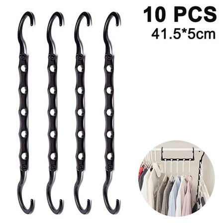 10 stk. Magiske Kleshengere Plassbesparende Kleshenger Organizer Smart Garderobe Plasssparer Med Robust Plast For Cherry
