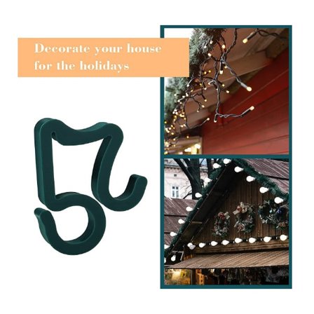 Pakke med 100 Julelys Klips, Udendørs Tagrende Kroge, Vejrbestandig