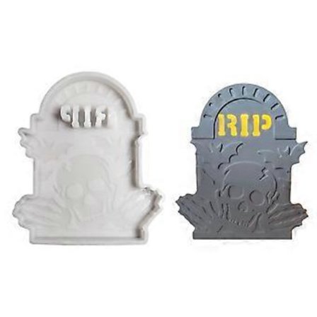 Halloween Skelet Gravsten Form Bærbar Silikone Skelet Gravsten Form til Uhyggelige Halloween Håndværksprojekter