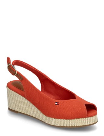 Tommy Hilfiger Flag Mid Wedge Espad Slingback - Orange - 38