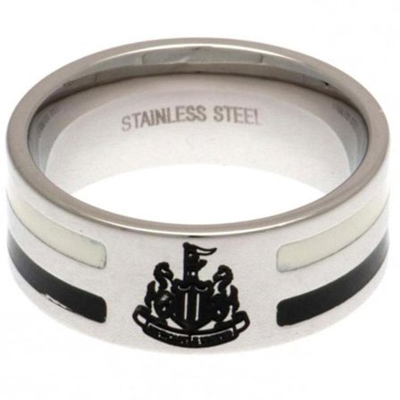 Newcastle United FC Färgstripad Ring Medium Silver/Svart/Vit