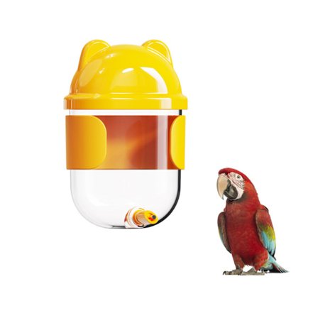 Automatisk fuglevanddispenser, 330 ml hængende flaske med aftagelig slange for nem rengøring, sikker drikkevand til papegøjer, undulater og