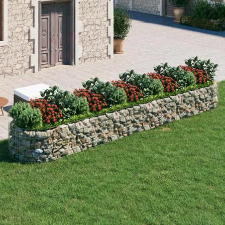 Vidaxl Planteringsgabion Galvaniserat Järn 500x100x50 Cm Silver
