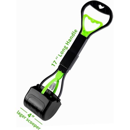 17" Koiran Kakkakauha, Kokoontaitettava Kakkakauha Pitkällä Kahvalla, Vakaa Leukakauha Helppo Pienten & Keskikokoisten Lemmikkien Kakalle, Ruohon ja 