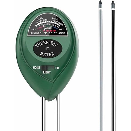 3 i 1 jordtester, jord pH-tester, jordfuktighetsmåler, jordlysmåler, 3 i 1 jordtester for hage og landbruk (ingen batteri nødvendig)
