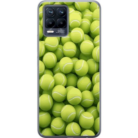 Kompatibel Mobilcover til Realme Realme 8 Mønster af grønne tennisbolde i høj detalje, sporty motiv med gentagende tekstur og stærke farver for en