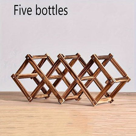 Stabelbar Vinreol i Træ - Foldbart Design til Køkken & Spisestue, Perfekt til Bordplader & Skabe