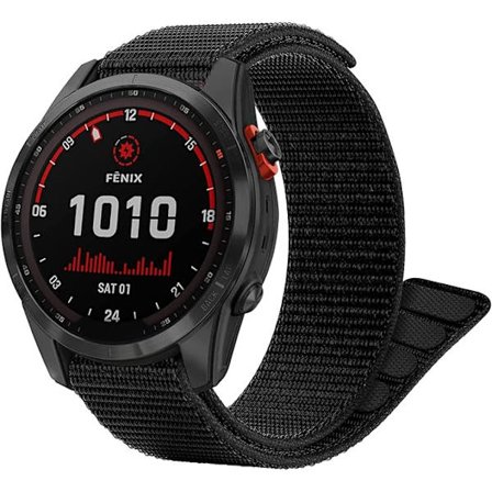 Kardborreband för Garmin Fenix 7S/ Fenix 6S/Fenix 5S,20mm Justerbart Flätat Nylon Armband Armband Svart