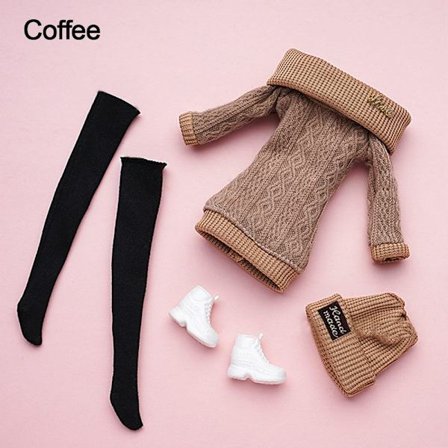 1 Sæt Dukker Bukser Vintertøj Sweatere KAFFE