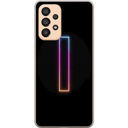 Kompatibelt Mobildeksel til Samsung Samsung Galaxy A33 5G Minimalistisk neonbokstav I i regnbuefarger mot mørk bakgrunn