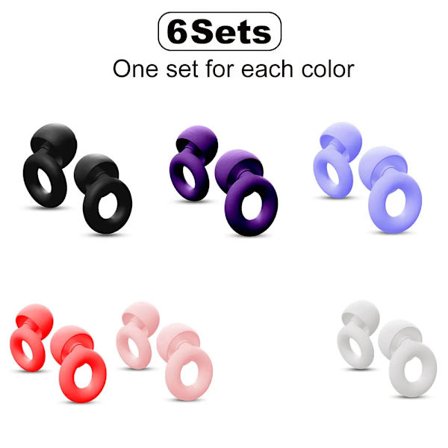 HUAK Tysta Öronproppar för Ljudreducering – Supermjuka, Återanvändbara Hörselskydd för Sömn, Simning, Arbete 8 Öronproppar i XS/S/M/L