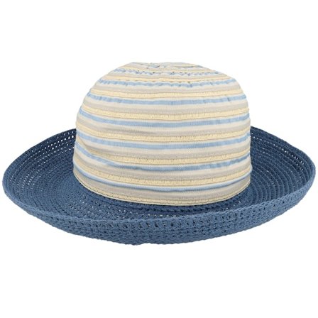 Seeberger - Blue - straw - Hat - Material mix Bolero Platinum Straw Hat - Hatstore