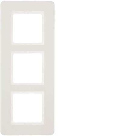 Hager 10136189 Dekkramme 3 rom, Q.7, plast Hvit, Strømbrytere & vegguttak