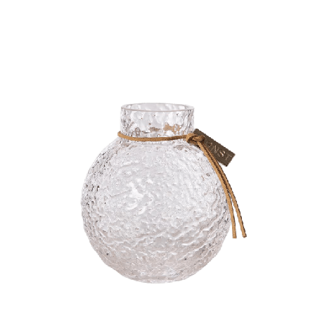 ERNST Rund glasvas med mönstrad struktur Vaser Transparant d9 h10