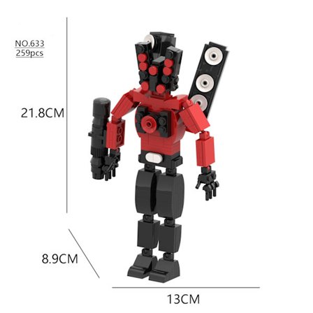 Monitor vs Toilet Man's Building Block Toy Model Handgjord