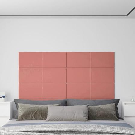 Vidaxl Väggpaneler 12 St Rosa 90x30 Cm Sammet 3,24 M² Rosa