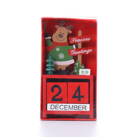 Trä Jul Adventskalender Snowman Countdown Kalender Älg