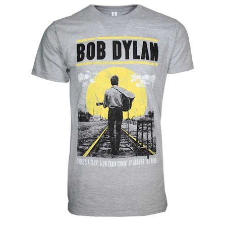 Bob Dylan Unisex Vuxen Slow Train Bomulls T-shirt XS Grå