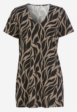 Cellbes of Sweden - Mönstrad trikåtunika med fickor - svart / mönstrad - för damer - 50/52