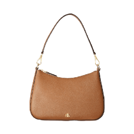 Lauren Ralph Crosshatch Leather Medium Danni Bag Handväskor Dam Brun ONESIZE