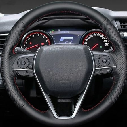 Hige mjukt konstläder bilratt överdrag kompatibelt med Toyota Avalon Camry 2018-2019 Corolla 2018-2020 Crown 2018-2019 RAV4 2019