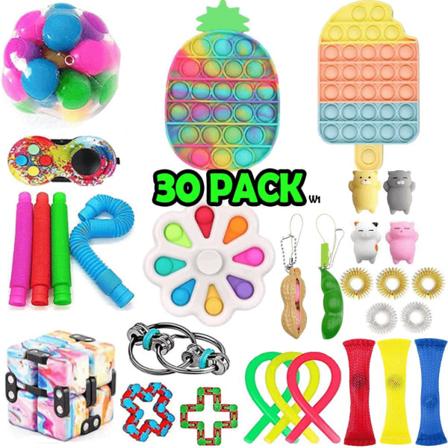 30 Pack Fidget Toy Set Pop It Sensory Toy För Vuxna & Barn (pack Multifärg