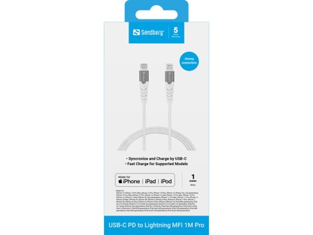 Sandberg Lightning-kabel - Lightning / USB 3.1 - 1 m