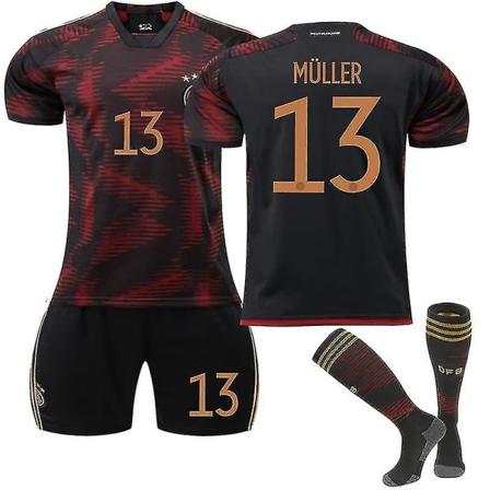 Saksan maajoukkueen vieraspaita 22/23 New Season Jalkapallo Jersey T-paidat Urheiluvaatteet Lapsille Teinit CNMR MULLER 13 M