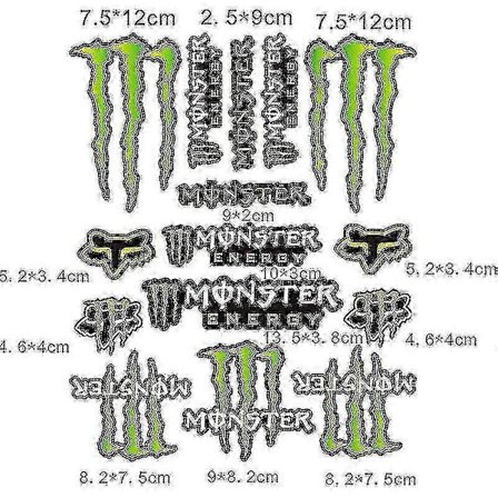 Racing Car Motorcykel Monster Energy Klistermærker Hjelm Dekaler Til Yamaha Honda Kawasaki Suzuki Tw