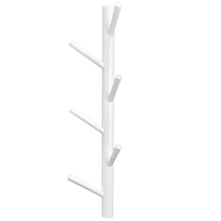 HURRISE Trädformad klädhängare Väggmonterad klädhängare Punch Handdukshylla Väggmonterad möbel Vit 6 krokar