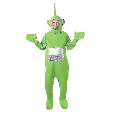 Teletubbies Voksenkostume, Sjovt Rollespils Jumpsuit - Grøn (4 Farver) [JUN]
