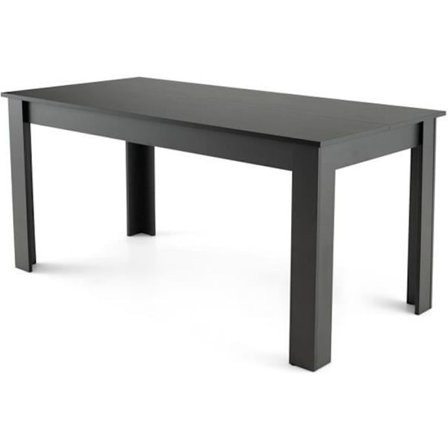 COSTWAY mattsvart matbord - L 160 x D 80 x H 77 cm - Modernt, 6 - 8 personer