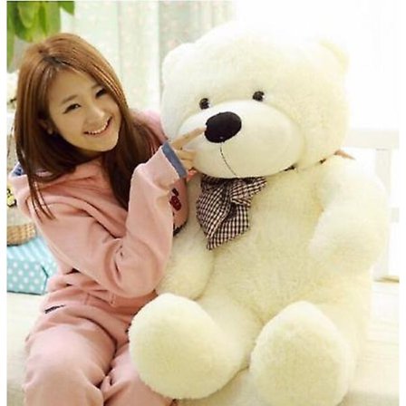 Beige 80 cm täytetty nalle Pehmolelu Iso halinalle Nuken ystäville/joululahjat Syntymäpäivälahja